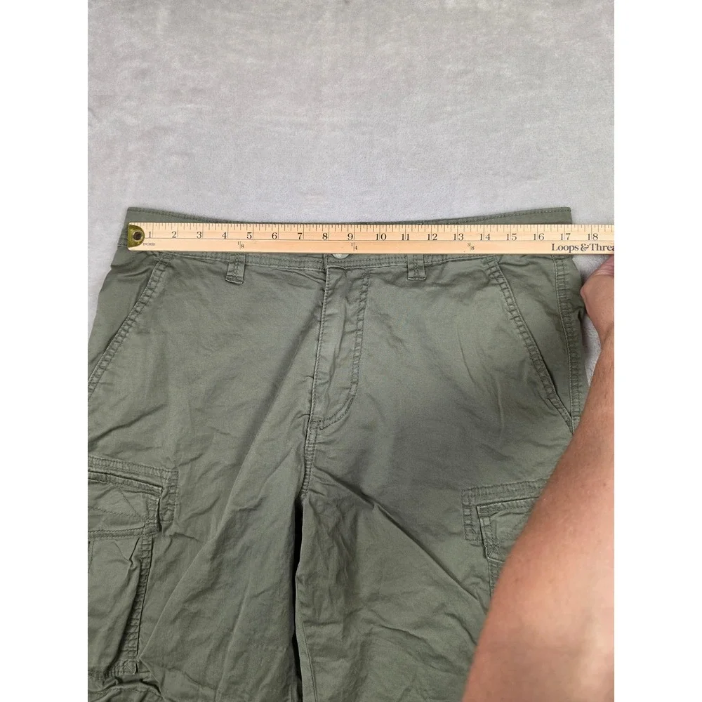Unionbay Cargo Shorts Mens 34 Green Cotton Blend Multi Pocket Casual Outdoor